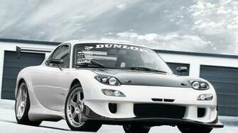 Wallpaper Rx White Mazda Dunlop Full HD