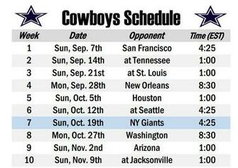 Cowboys Schedule