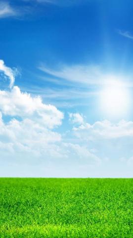 Nature Green Land And Blue Sky iPhone Plus Wallpaper