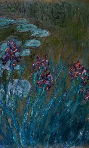 Lily Pads Giverny Claude Monet Irises Impressionism Wallpaper