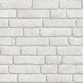 Home Light Grey White J30309 Brick Effect Muriva Wallpaper