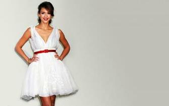 Jessica Alba White Dress High Resolution Wallpaper