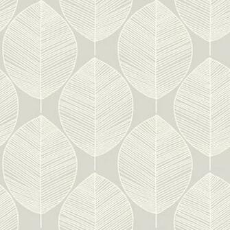 Opera Retro Leaf Silver Wallpaper Cut Price