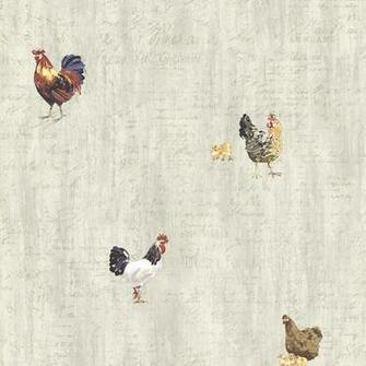 Ctr64211 Grey Roosters Script Lisle By Chesapeake Wallpaper