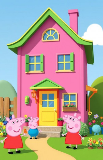 Peppa Pig House HD Wallpaper