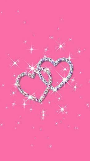 Pink And Silver Sparkly iPhone Plus Wallpaper Heart