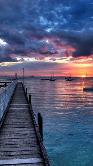 Boats Sunset iPhone Wallpaper Boat