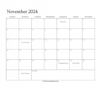 Calendar Holidays In November Usa Wallpaper