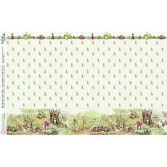 Diy145h Beatrix Potter Garden Harvest Scenic Dolls House Wallpaper