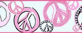 Pink Peace And Love Glitter Wallpaper Border Je3511b