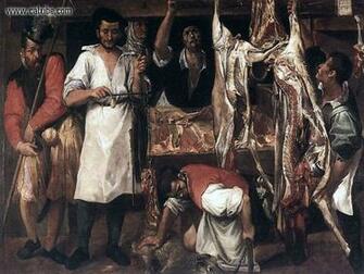 Drawing Painting Butchers Shop Desktop Wallpaper Nr