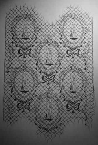 Sheffield Based Artist Bloc Studios Lace Erotic Wallpaper Hand Printed