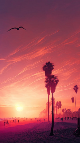 Sunset Beach Scenery 4k Wallpaper iPhone HD Phone 7231l