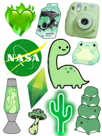 Green Sticker Set Wallpaper