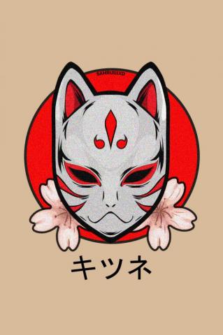 Kitsune Mask Fox By Sahrulllxd