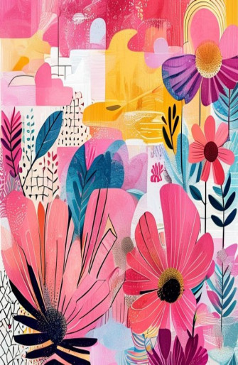 Pink Collage Computer Wallpaper