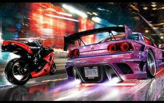 Racing Car And Bike 3d Wallpaper For Lovers HD