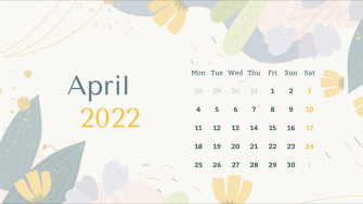 Pastel Plants April Calendar Wallpaper