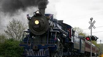 Railroad Tracks Steam Engine Locomotive HD