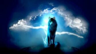Lightnig Wolf Computer Wallpaper Desktop Background