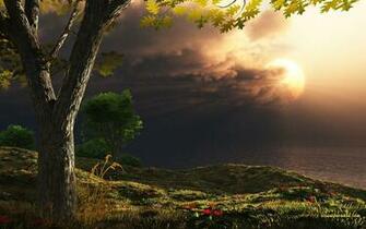 3d Wallpaper Storm On The Horizon Wide Screen