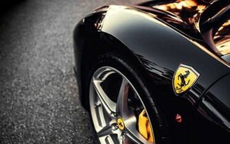 Black Ferrari Section Wallpaper Stock Photos