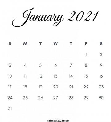 January Calendar Printable Wallpaper Floral Holidays