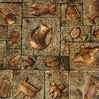 Pvc Wallpaper Chinese Style Nostalgic Vintage Embossed Brick