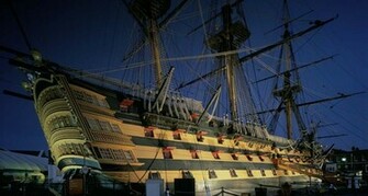 H M S Victory Hms At Night Portsmouth Harbour
