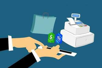 HD Wallpaper Illustration Of Shopping Online With A Mobile Device