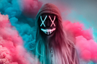Neon Mask Girl Colorful Gas Chromebook Pixel HD 4k