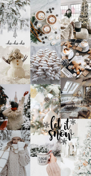 Christmas Collage Aesthetic Ideas White
