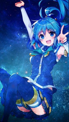 Aqua Galaxy Phone Wallpaper Konosuba