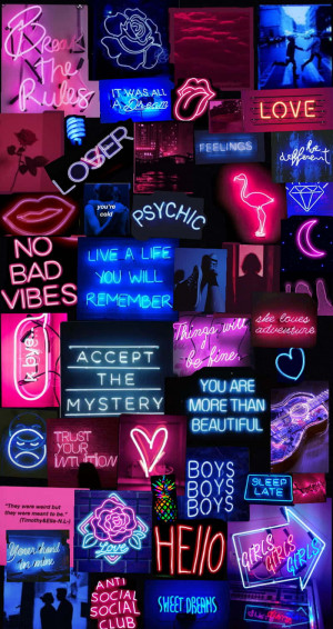 Blue And Pink Aesthetic Neon Wallpaper