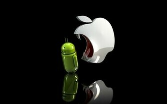 3d Zwarte Android Wallpaper Appel Vs