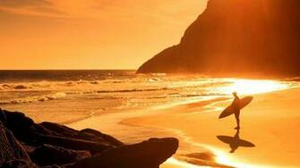 Beautiful Time For Surfing Sunset
