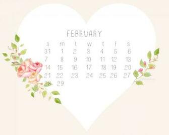 Watercolor Desktop Calendar For February