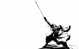 Wallpaper Samurai Mummy White Background