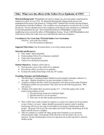Comtitle What Were The Effects Of Yellow Fever Epidemic