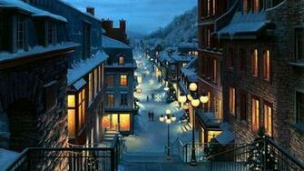 Wallpaper City Building Night Balconies HD