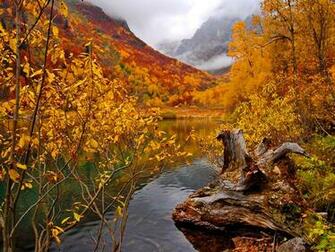 Autumn Mountain River Wallpaper