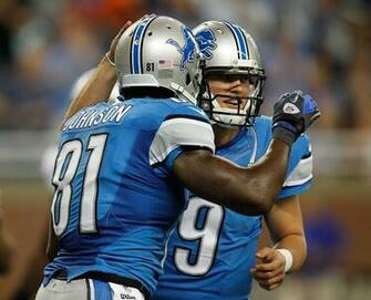 Stafford And Calvin Johnson Celebrating