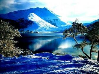 Snowy Wonderland Mountain Scene Sky Wallpaper HD