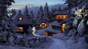 Christmas In The Mountains Wallpaper HD