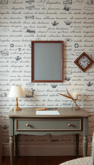 French Writing Wallpaper