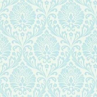 Blue Ivory Ashby Damask Maycott Sanderson Wallpaper
