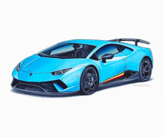 Lamborghini Hurac N Performante Dibujo Wallpaper