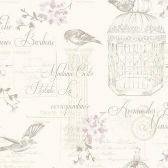 Birds Birdcages French Flowers Holden Decor K2 Wallpaper