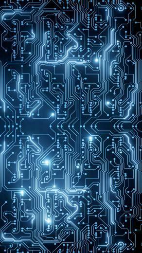 Wallpaper Scheme Glow Blue Lines Points QHD