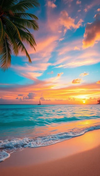 Tropical Beach Phone Wallpaper